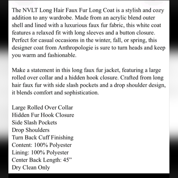 NEW NVLT Anthropologie Cow Print Fuzzy Faux Fur Long Coat Size Large - Picture 12 of 16